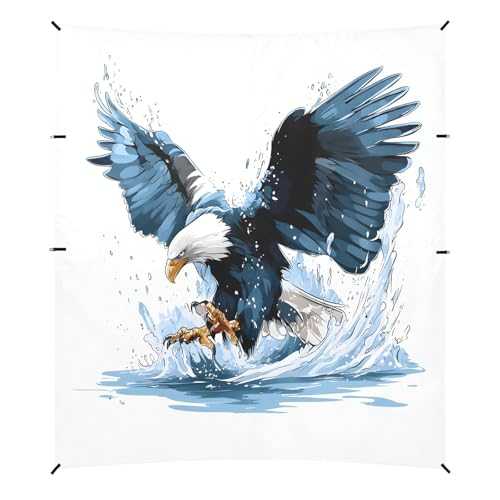 Camping Sun Shelters Eagle Flying over Water Beach Canopy 126 * 110.2in
