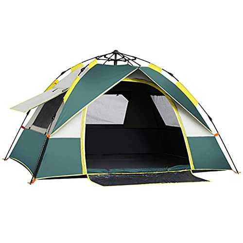 Camping Pop Up Tent for 3-4 Person, Automatic Pop Up Instant Tent Waterproof UV Protection Beach Sun Shelters with Carrying Bag for Family Hiking Mountaineering Camping, 205 * 195 * 130cm