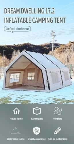 Camping house tent luxury outdoor inflatable camping tent waterproof and sunblock