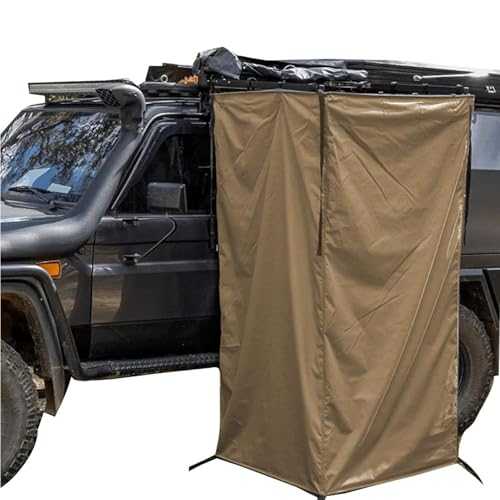 Car Camping Shower Tent, Vehicle Awning Shower Room, Privacy Shelter Restroom with LED Light, Waterproof Carside Shower Tent for Car SUV Overland, 100 * 100 * 180cm