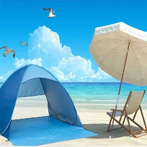 CWOQOCW Immediate Beach Tent Sun Shelter With Sand Pockets Steel Pegs Portable Canopy For Outdoor Activities Camping Fishing Hiking