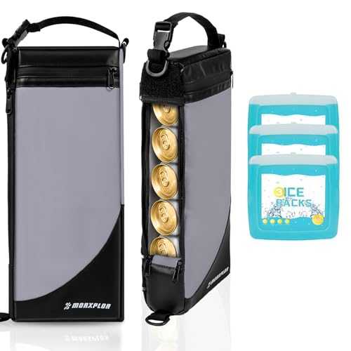 MORXPLOR Golf Cooler Bag - 6 Can Insulated Beer Sleeve Cooler, Small Hidden Golf Beverage Storage Accessories for Men