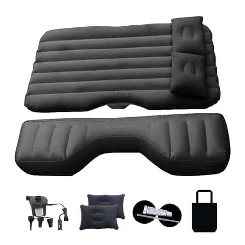 Inflatable Car Air Mattress – Portable Back Seat Sleeping Pad with Electric Pump, Waterproof Flocked Surrface | Pvc, Flocking Uniiversal Fit Ideal for Travel Suvv, Sedan, Truck, Camping, Road Trips