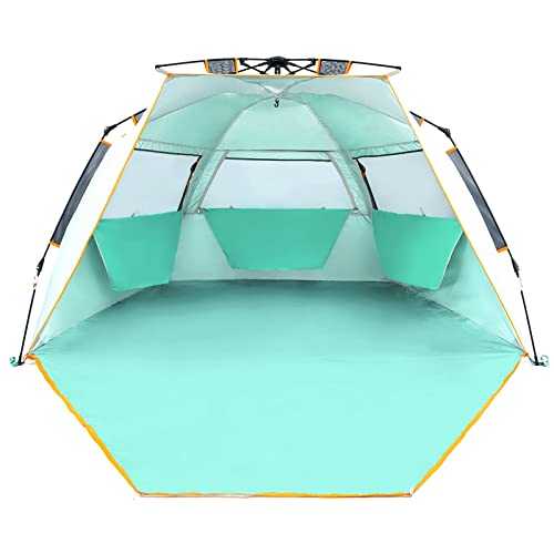 WolfWise Easy Up Beach Tent UPF 50+ Portable Instant Sun Shelter Canopy Umbrella