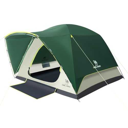 Tents for Camping 3/4/5/6 Person Tent Waterproof Easy Setup Backpacking Tents with Floor Mats and Attached Porch Family Tent for Outdoor Hiking with Porch