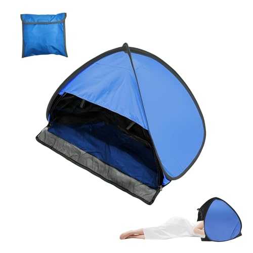 Pop Up Beach Tent - SPF 50+ Headrest Tent Mini Sun Shelter for Face, Kids & Pet, Portable UV Shade Canopy with Storage Bag, Quick Setup for Beach, Camping, Picnic, Travel (Navy Blue)