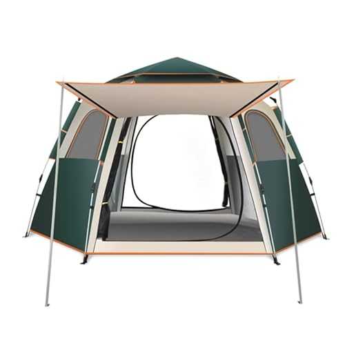 Tent with Porch for 3-4 Men,CEIEVER Camping Tent Waterproof Pop Up Tent Automatic Family Camping Tent Living Area with Awning for Traveling, Beach, Hiking, Outd