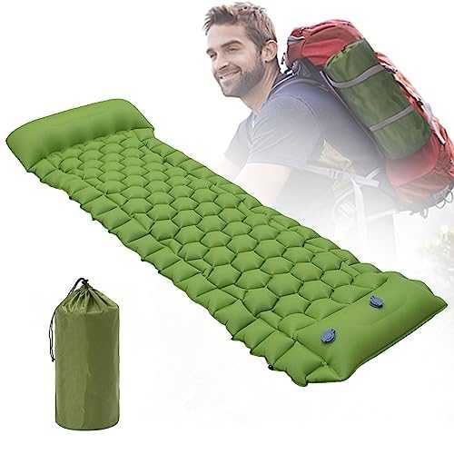 GYWZTJ Sleeping Mats Camping Light Weight, Self Inflating Camping Mattress Single, Sleeping Mats Camping with Foot Pump, Compact, Waterproof, Inflated Size L78in x W27in x D10.2in