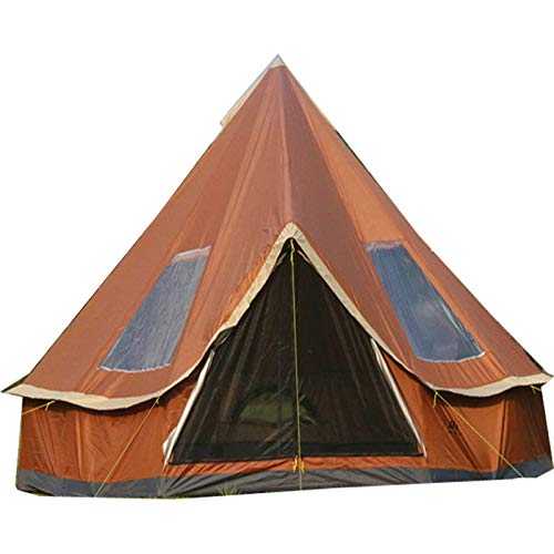 4M Bell Tent, Tent Yurt 210D Oxford India Tent, Waterproof Bell Tent, Portable Privacy Tent for Family Camping Outdoor Hunting (Green) (Orange)