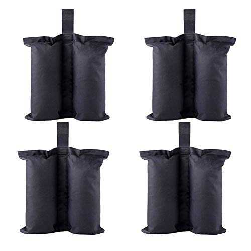 CACTIYE Canopy Weight Bags for Pop up Canopy Tent, Sand Bags Leg Weights for Instant Outdoor Sun Shelter Canopy Legs (4PCSX17X16 INCH, Black)