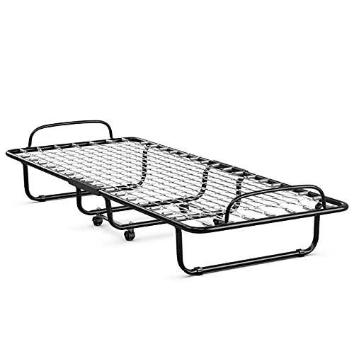 Folding bed ("en":"Folding Bed Rollaway Bed Folding Metal Bed Cot-Size Folding Bed with Wheels, 75”x 31" Portable Fold Up Bed Portable Folding Camping Cot")