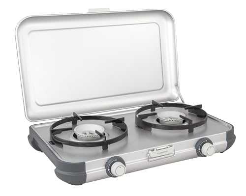 Campingaz Camping Kitchen 2 CV Stove, Portable Two Burner Gas Cooker, Outdoor Grill, White