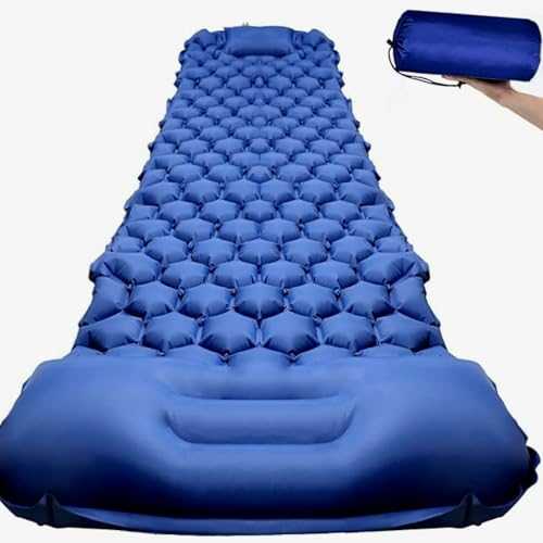 Camping Mat, 10cm Self Inflating Sleeping Mat with Built-in Foot Pump, Ultralight Sleeping Pad with Pillow, Camp Mattress for Camping, Backpacking, Hiking, Tent