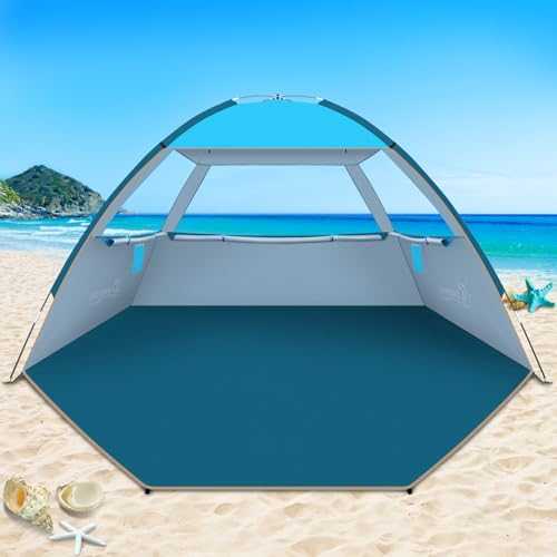 COMMOUDS Beach Tent for 6-8 Person, UPF 50+ Family Beach Shade Tent, Lightweight, Easy Set Up and Carry Event Shelter Sun Tent for Beach, Camping, Fishing, Outdoor