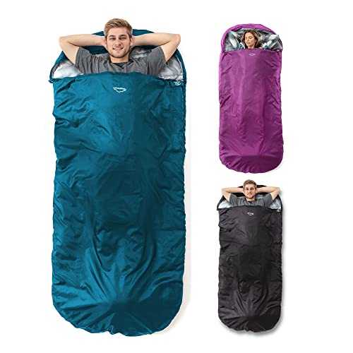 HIGHLANDER Extra Wide Rectangular Sleeping Bag For Adults - 1.6kg Lightweight Warm Snuggle Sleeping Bag