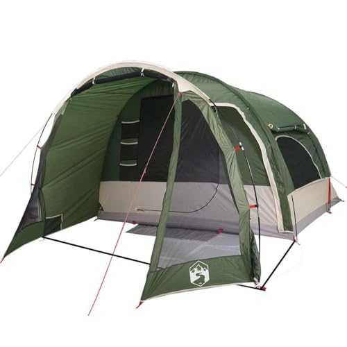 vidaXL Family Tent - 6-Person Green Waterproof Camping Shelter with E-Port, Easy Setup, 500x305x200/205cm – Outdoor Adventure Gear