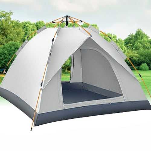 Dome Tent 3-4 Person Pop Up Camping Tent Outdoor Automatic Family Tent Double Door Tent Insect Repellent UV Protection Camping Thickened Tent Easy to Set Up and Package White