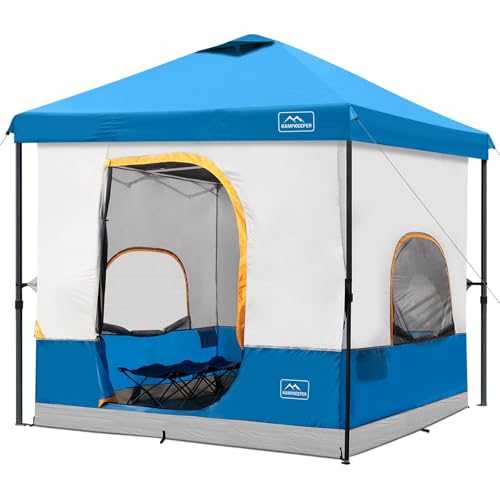 KAMPKEEPER 6 Person Camping Tent, 10x10 Pop Up Canopy Tent with Camping Inner Tent, Converts 10'x10' Straight Leg Canopy into Camping Tent–Fully Vented Roof(Canopy & Frame Included)