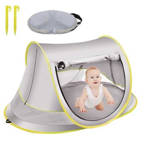 Pop Up Beach Tent,Foldable pop up tent for Baby, Automatic Lightweight Portable Outdoor Beach Tent sun shelter,Waterproof Windproof Anti-UV Camping Tent for Picnic,Beach,Garden (Gray 109x65x50cm)