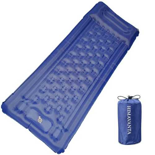 HIMAVANTA Sleeping Pad, Ultralight Thicken Inflatable Sleeping Pad for Camping, Camping Pad with Carry Bag, Built-in Pillow and Pump (Navy)