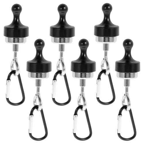 Hsdubygr 6Pcs Canopy Magnetic Hook Portable Camping Tent Magnetic Hook with Carabiner Cruise Hanging Sturdy Magnet Clip Hanger