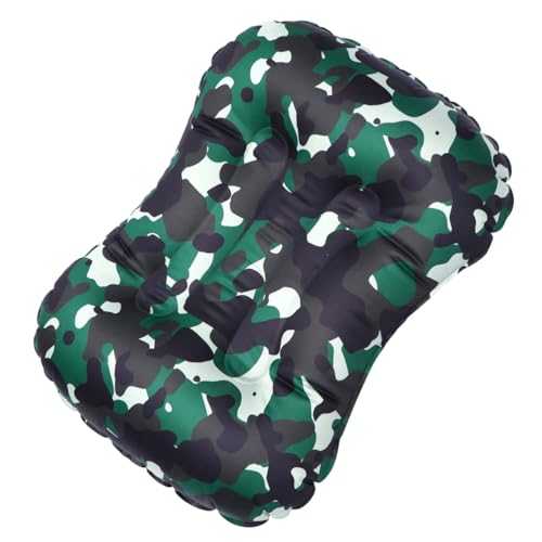 BESPORTBLE Portable Inflatable Pillow for Camping and Travel Multifunctional Head and Neck Cushion for Indoor and Outdoor Use Camouflage Green