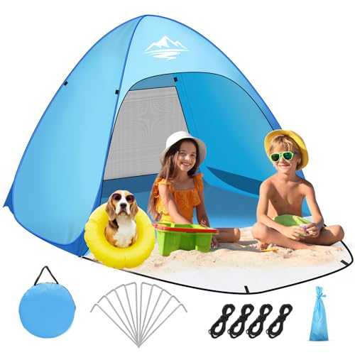 Purebox Beach Tent Pop Up 1-2 Persons, UV 50 Protection Sun Shade, Lightweight, Portable & Easy Set Up Outdoor Tent with Zipper Door, Shade (M)