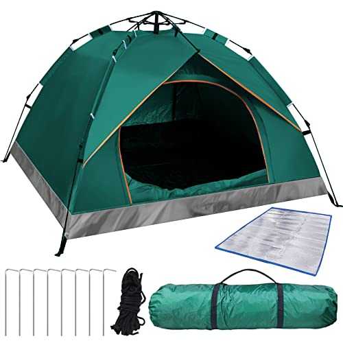ANFTOP Camping Tent Automatic pop up instant Open 3-4 Person Lightweight Dome Summer Tent For Grand Children Mans
