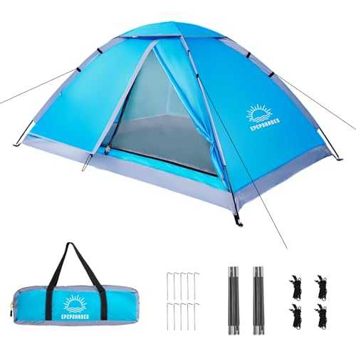 EPCPSHADES 1-2 Person Dome Tents for Camping, Lightweight Portable Backpacking Tent, Small Easy Set Up Outdoor Waterproof Camping Hiking Tent for Adults