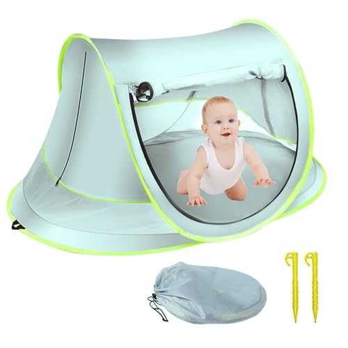 Baby Beach Tent Pop Up, Beach Tent Baby Uv Protection Upf 50+ Pop Up Sun Shade Toddler, Beach Sun Shade Baby Easy Set Up Beach Umbrella Baby For Beach, Traveling, Hiking, Camping, Fishing (Blue)