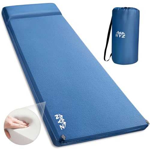 NYZ Self Inflating Sleeping Pad for Camping 3.1" Ultra-Thick Memory Foam Camping Mattress 20s Quick Inflation Camp Mat with Pillow Waterproof 4-Season for Outdoor Camping Travel Tent Car