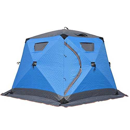 WHYUNM26 5-6 Person Hexagonal Large Space Ice Fishing Tent Winter Fishing Shelter Camping Padded Breathable Windproof Thickened Cotton Warm Tent