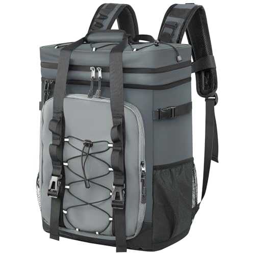 HIKERBRO Large Backpack Cooler,40 Cans Leak Proof & Waterproof & Insulated Cooler Backpack, Soft Cooler Bag for Men & Women, Ice Chest for Camping,Beach,Picnic,Lunch,Travel,Fishing