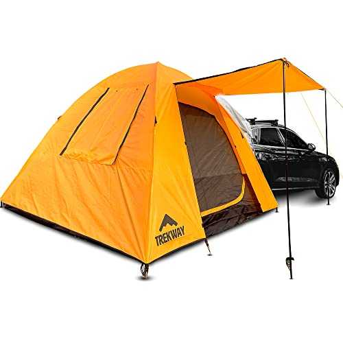 Trekway SUV Waterproof Instant Camping Tent w/Attachment | 9' x 9' | Sleeps Up to 7 People | 4Runner, Outback, Forester, Rav4 | Crossover, Minivans & Other Vehicles