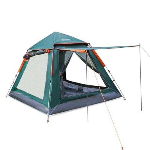 KINGROCK 1-4 Person Camping Tent, Instant Easy pop up Camping Tent,Automatic Waterproof Family Tents