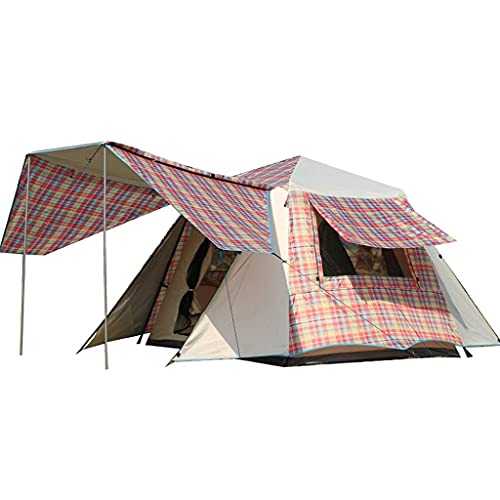 4 Person Easy Pop Up Tent, Camping Tents, Waterproof Windproof Family Tent, Instant Cabin Tent 6 Person, Tents for Camping Waterproof, Double Layer, Divided Curtain for Separated
