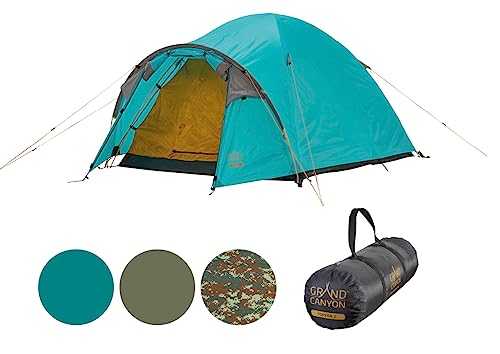 Grand Canyon TOPEKA 2 - Dome tent for 2 people | ultra-light, waterproof, small pack size | tent for trekking, camping, outdoor | Blue Grass