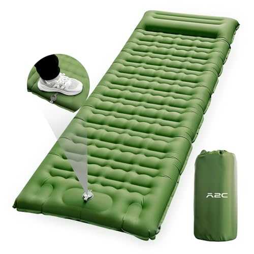 A2C Camping Sleeping Pad, Thick 4.7 Inch Inflatable Sleeping Pads with Pillow Built-in Foot Pump,Extra Support Air Columns, Compact Camping Mattress for Backpacking, Hiking, Tent