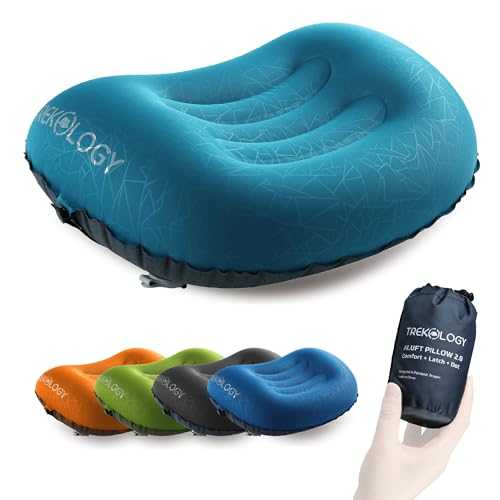 Trekology Camping Pillows for Adults Kids, Inflatable Pillow for Camping, Inflatable Travel Pillow, Blow Up Pillows for Camping, Small Pillow for Travel, Beach Pillow Inflatable Cushion Fishing Pillow