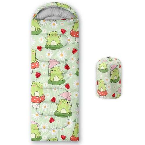 AILONEN Blue Butterfly Sleeping Bags,Lightweight & Waterproof,3 Season Warm & Cool Weather,Fairy Forest Flower Sleeping Bags for Kids,Girls,Adults,Travelling,Outdoors