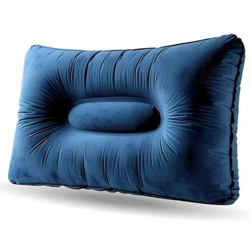 AKH® Inflatable Pillow 42 × 26 cm | Compact Portable Travel & Camping Air Cushion Neck Pillow | Lightweight Inflatable Headrest for Car, Flight & Outdoors