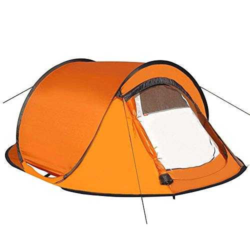 Tent Windproof Waterproof Camping Tent Outdoor Waterproof 2-3 Person Tent Instant Pop Up Tent-Durable Portable Easy Storage,Ideal for Family Camping Orange Outdoor Camping Supplies Easy Large