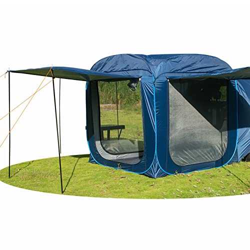 Car Tailgate Canopy Shade Tent for SUV, Blue Gazebo Tent for Sun Shelter - Large Rear Tent for Outdoor Camping, Fits 3-4 People