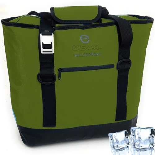 Enthusiast Gear Dry Bag Cooler Tote – Collapsible, with Side Pocket - Perfect for Pool, Beach, Picnics, Grocery - 20 Cans