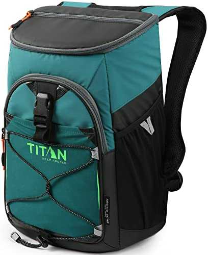 Titan by Arctic Zone Deep Freeze Backpack Cooler - 24 Can Cooler Bag Insulation, Navy