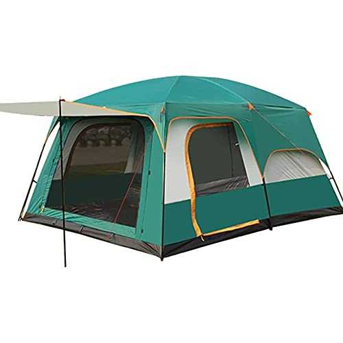 ATAAY Outdoor Camping Tent 5-8 Person Large Family Tents for Camping Festival, Hiking Waterproof Tent with Living Room and Separate Rooms 4 Season Tents Big Family Shelter (Green Brown)