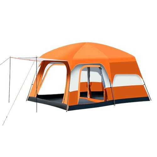 2 Room Camping Tent with Sun Canopy, Waterproof Windproof Family tent, 4-8 Person Villa Tent with Large Mesh Windows Easy Pitch Family Outdoor picnic