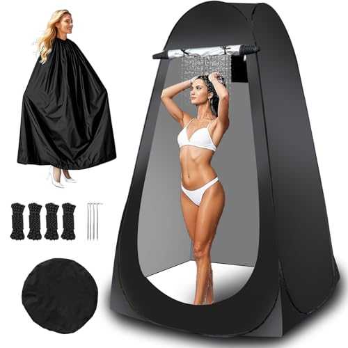 MRWIZMS Camping Shower Tent, Toilet Tent Good Privacy, UPF 50+Waterproof, with Rain Shelter and Window Portable, Suitable for Camping, Toilet, Shower, Easy Folded Shower Tent