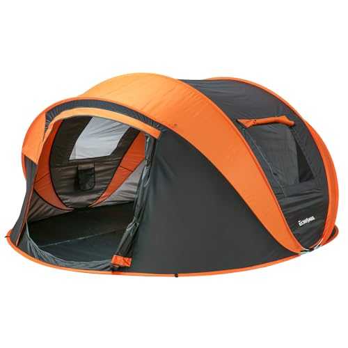 EchoSmile Pop Up Tent 4-8 People, Pop-Up Tent Waterproof with 2 Ventilation Windows, Family Tent & Camping Tent for Picnic, Hiking and Outdoor Activities