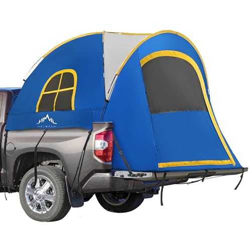 GoHimal Pickup Truck Tent, Waterproof PU2000mm Double Layer for 5.5-6.5 FT Truck Bed, Portable Truck Bed Tent for Camping